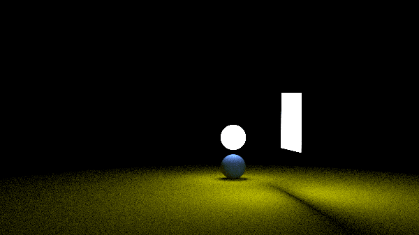 Emissive sphere and rectangle